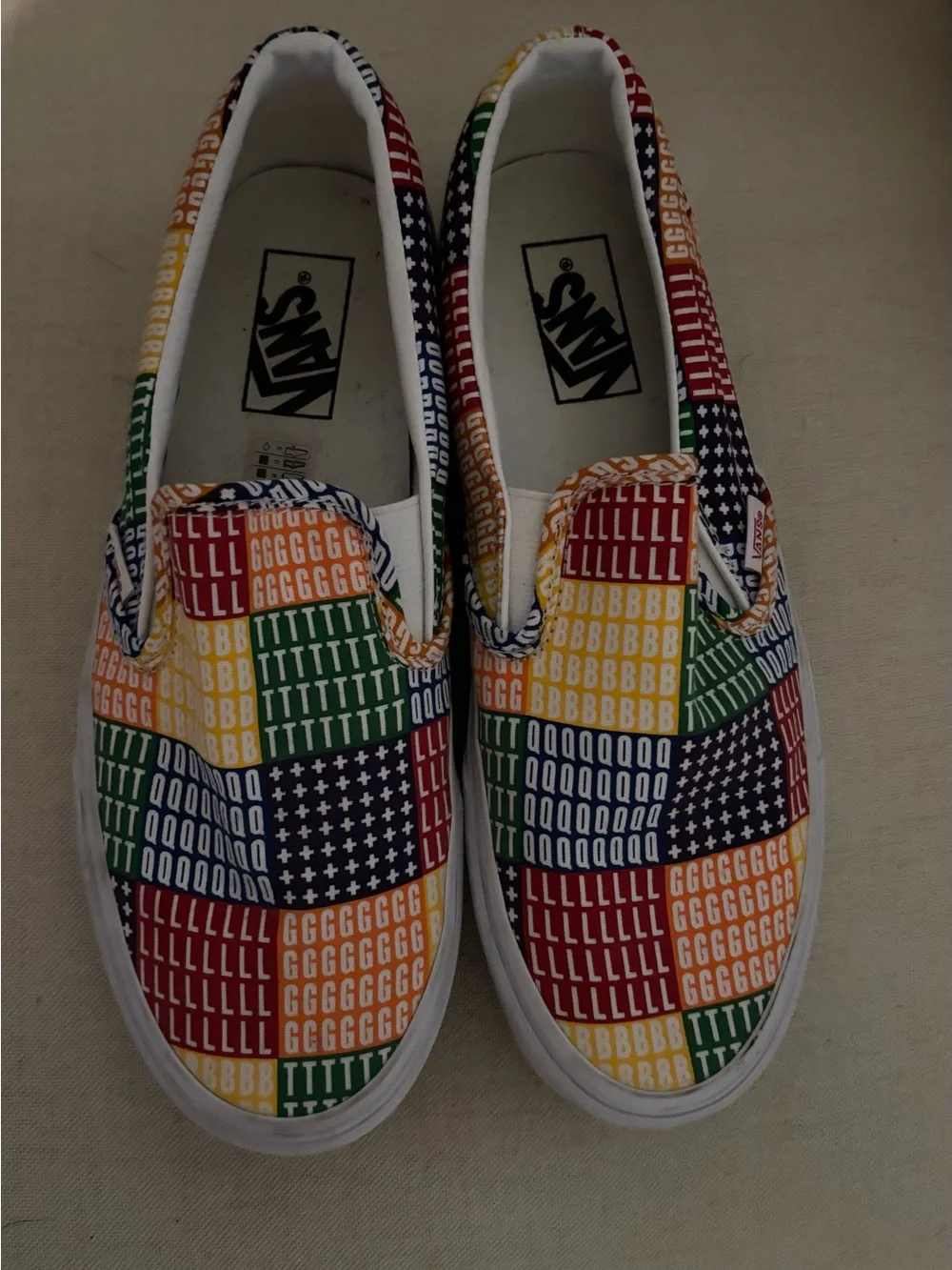 Vans Adult Unisex Slip-On Pride Rainbow Checkerboard Shoes